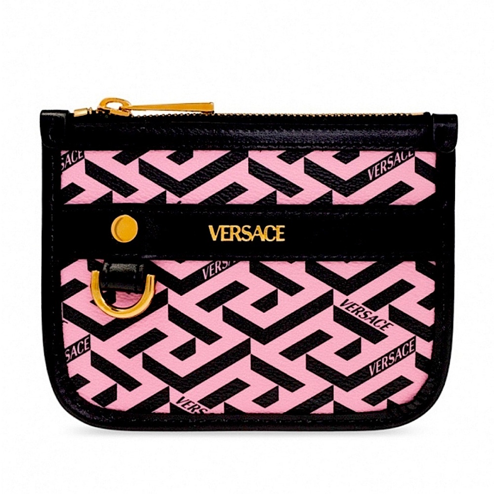 Authentic Versace Pink x Black La Greca Pouch Belt Wallet FULL INCLUSION - Picture 2 of 7